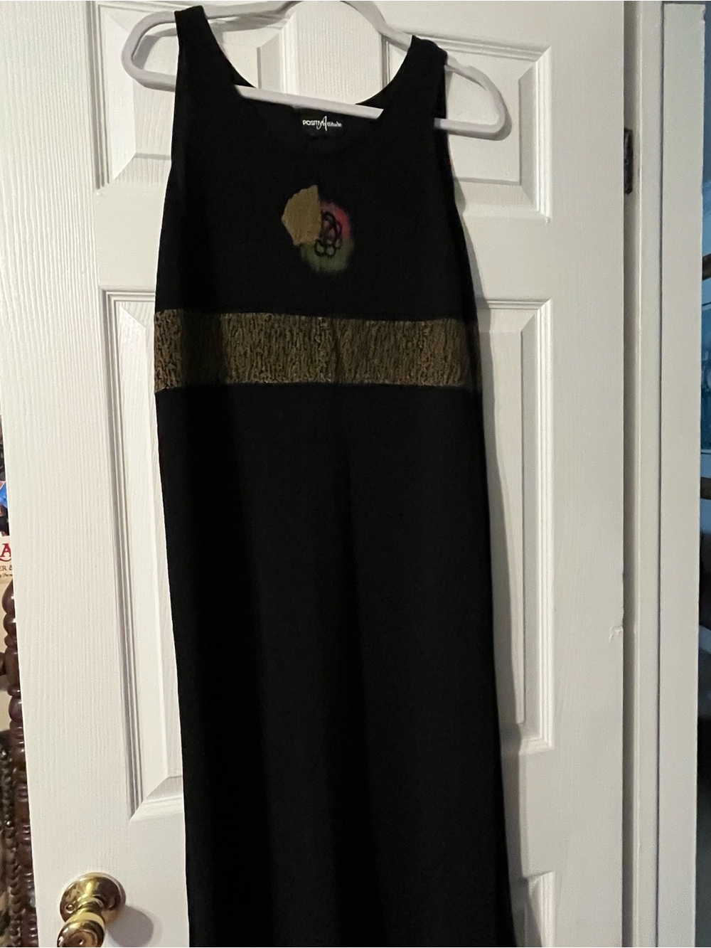 Black Maxi Dress  with Olive Accent by positive Attitude